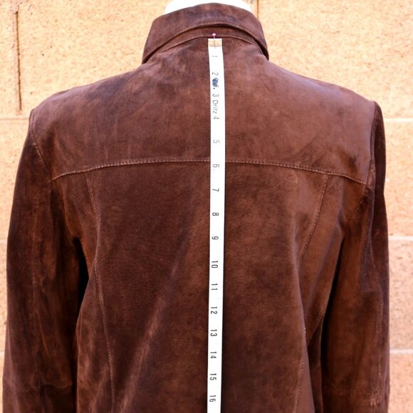 Vintage Genuine Suede Leather Jacket Uniform Petite John Paul Richard Size PM Si - Picture 10 of 16